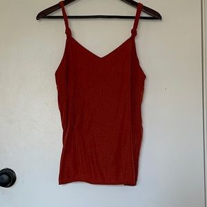 Red flowy tank top